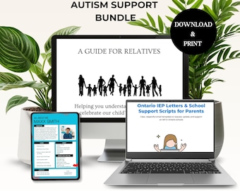 Autism School Support Bundle | Editable About Me Page, Family Guide for Relatives, Ontario IEP Parent Scripts | Special Education Toolkit
