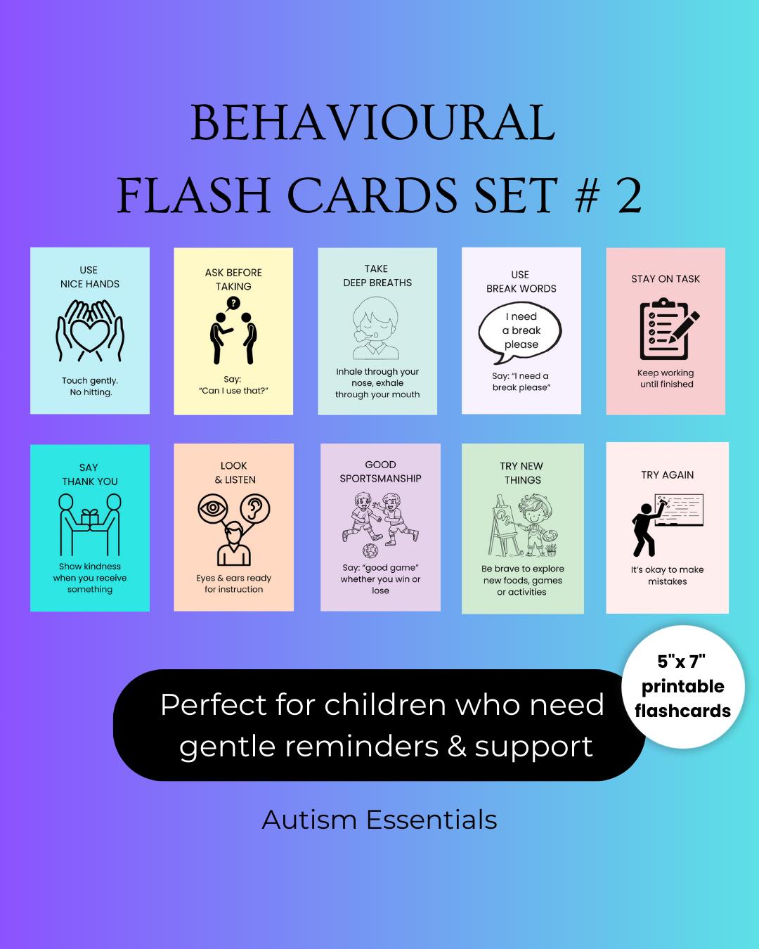 Visual Behavior Cue Cards: Autism & ADHD Learning (PDF Flashcards) - Etsy