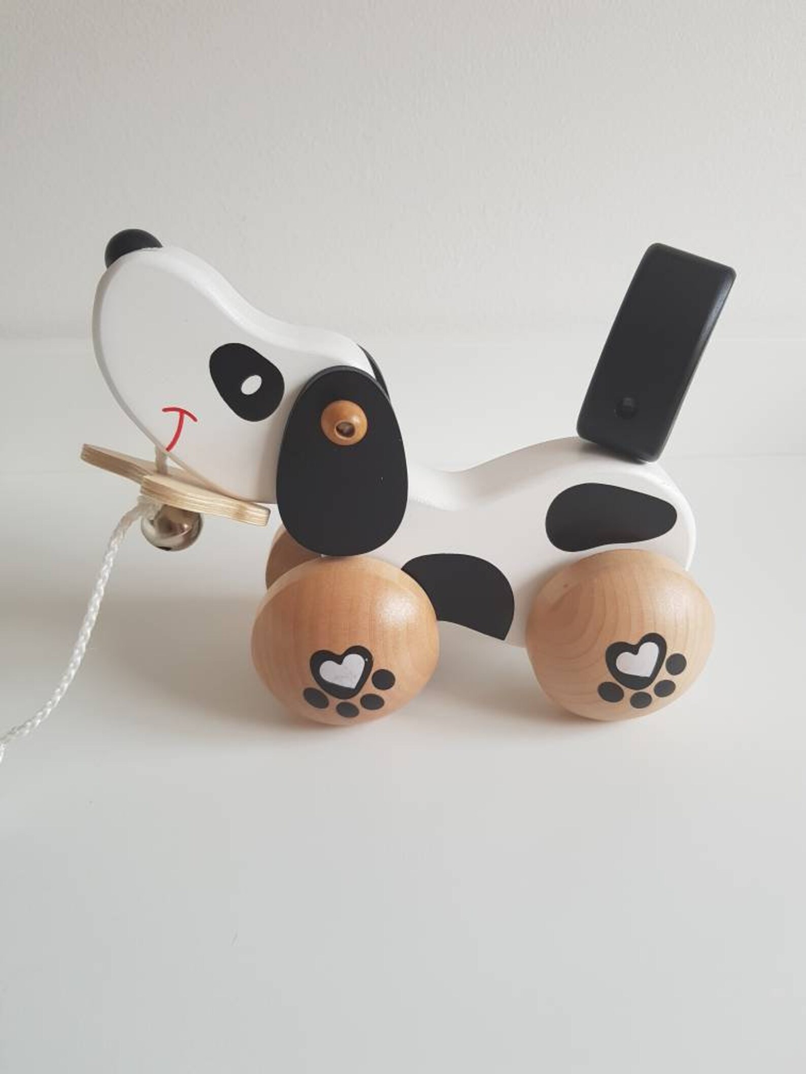 Wooden Personalised Pull Along Dog Toddler Educational Baby Birthday