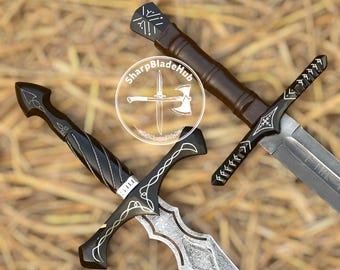 Handmade Damascus Steel Sword – Viking Sword, Personalized Gift for Him & Her, Engraved Anniversary Gift, Groomsmen Gift, Collector’s Gift