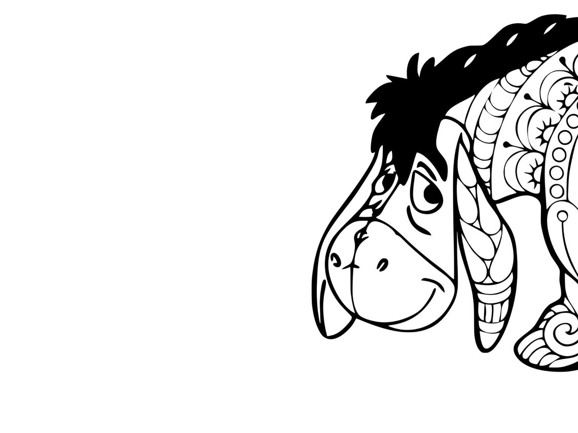Eeyore Outline SVG