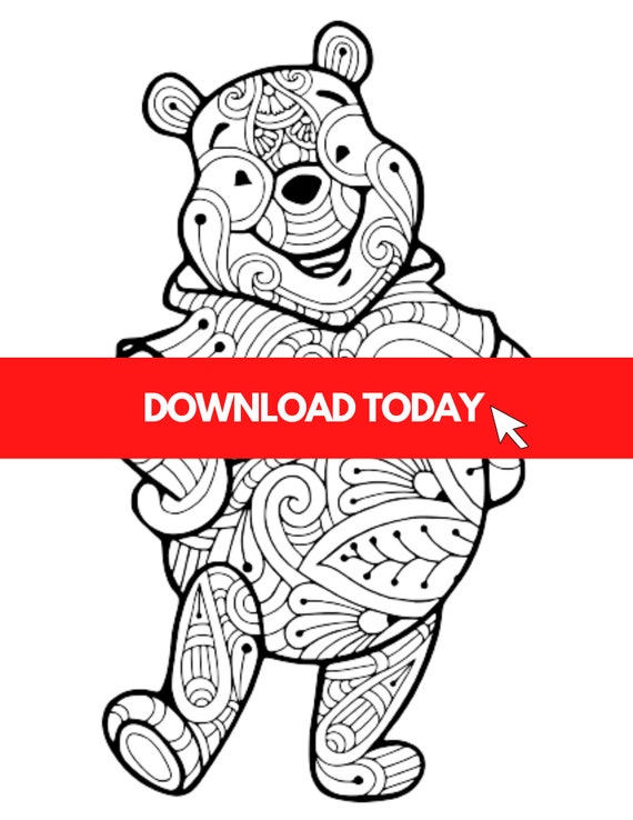 Winnie The Pooh Tigger Piglet Mandala Zentangle Digital | Etsy