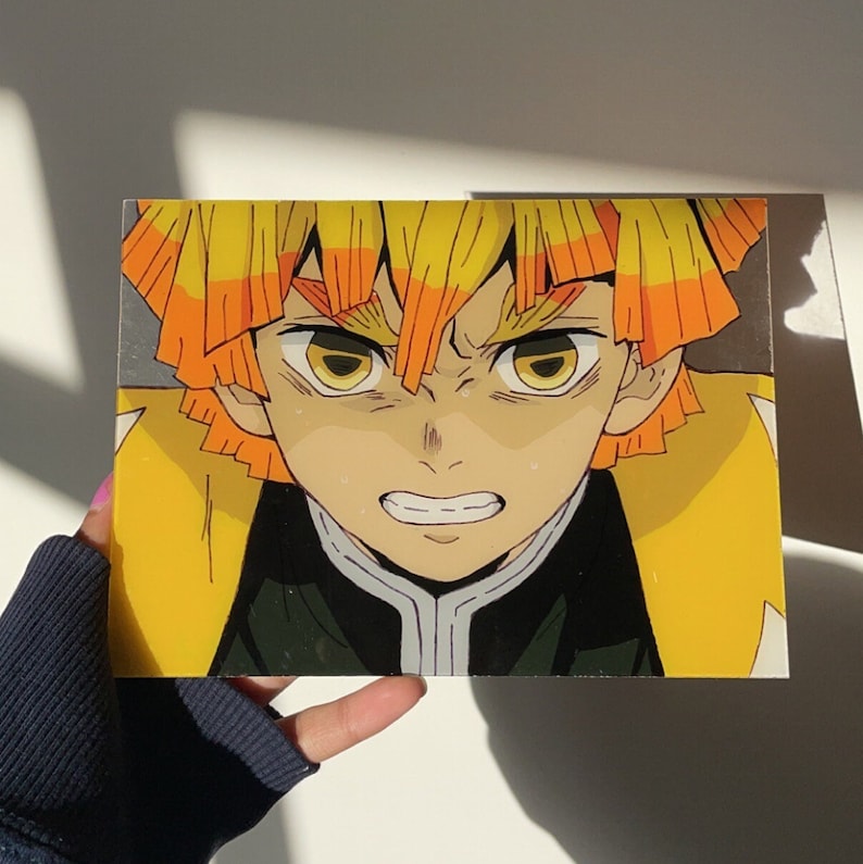 Zenitsu Demon Slayer 5in X 7in Acrylic Glass Painting Etsy UK