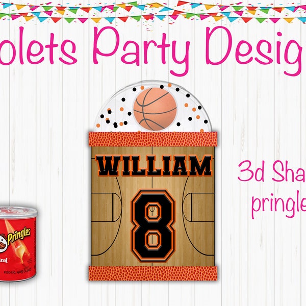 3D Basketball Pringle Shakers, Personalized Pringles, Basketball Deco, Basketball Favor, Basketball Party Favors, Basketball Treats,Pringles