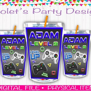 Gamer Party Juice labels, Juice labels, Gamer Party, Gamer Party Supplies, Gamer Supplies, Video Game Party, Gaming Birthday, Gaming Party