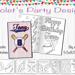 Baseball Coloring Book, Custom Coloring Book, Rookie of the Year, Baseball Favors, Baseball Party Favor, Baseball Party Treats, Coloring Kit