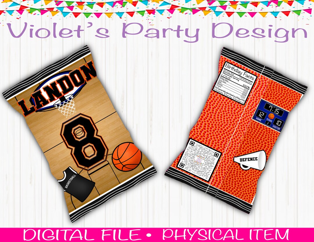 Basketball Chip Bags Basketball Birthday Party Basketball Etsy