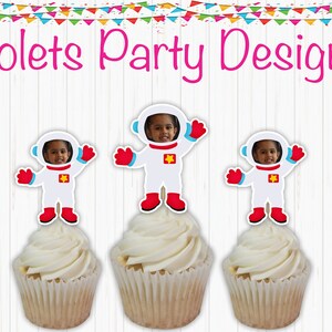 Custom Face Cupcake Toppers, Custom Photo Cupcake Toppers, Space Cupcake Toppers, Space Cupcake, Outer Space Cupcake, Astronaut Cupcake