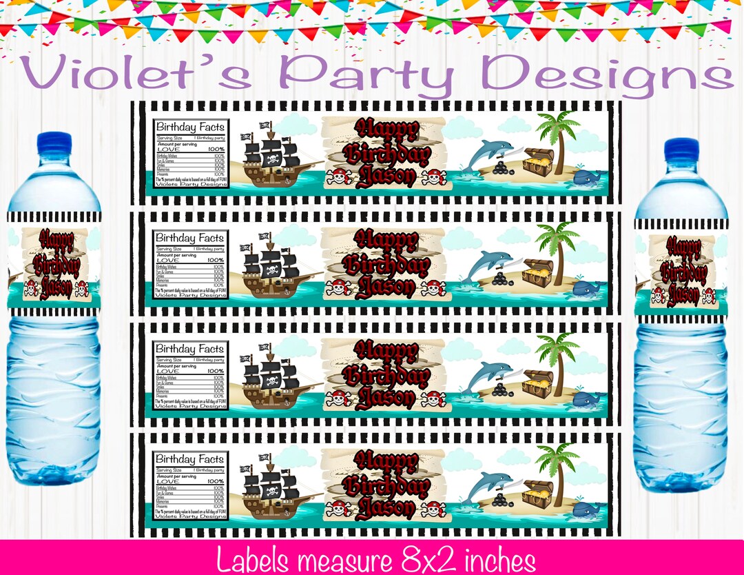 Pirate Water Bottle Labels, Pirate Drink Labels, Pirate Decorations