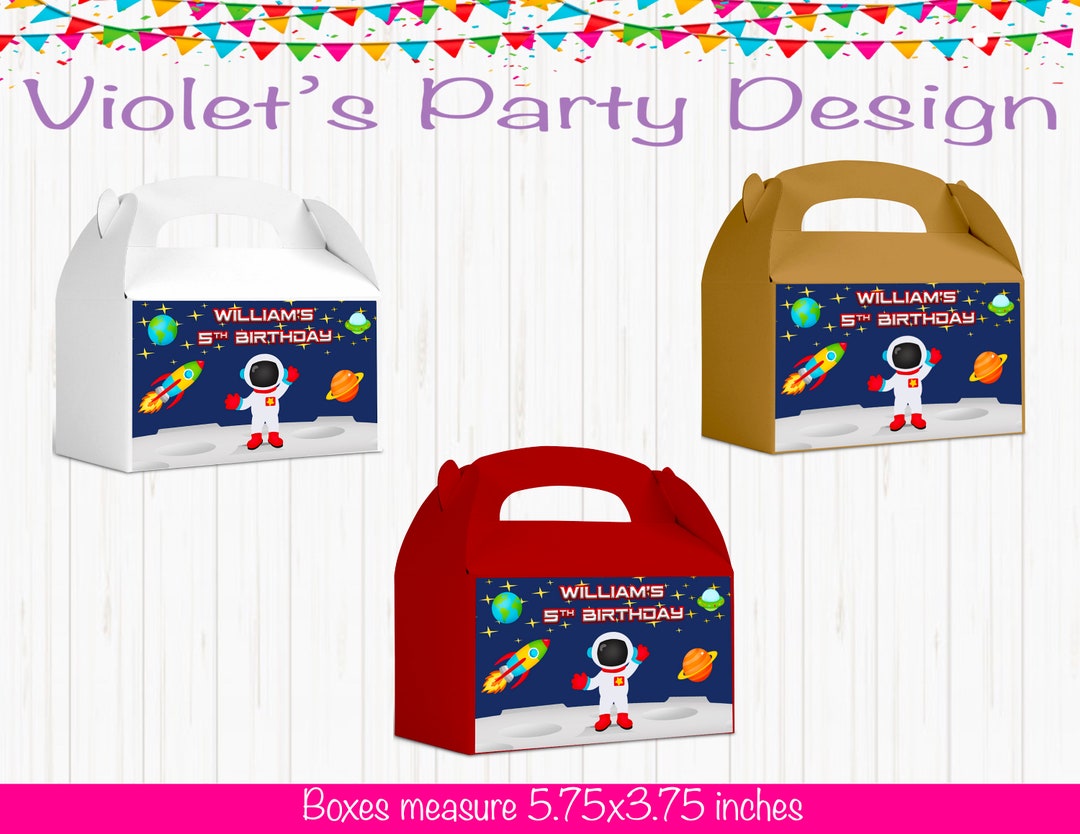 Space Gable Boxes, Space Theme Favor Boxes, Space Party Favors, Space ...