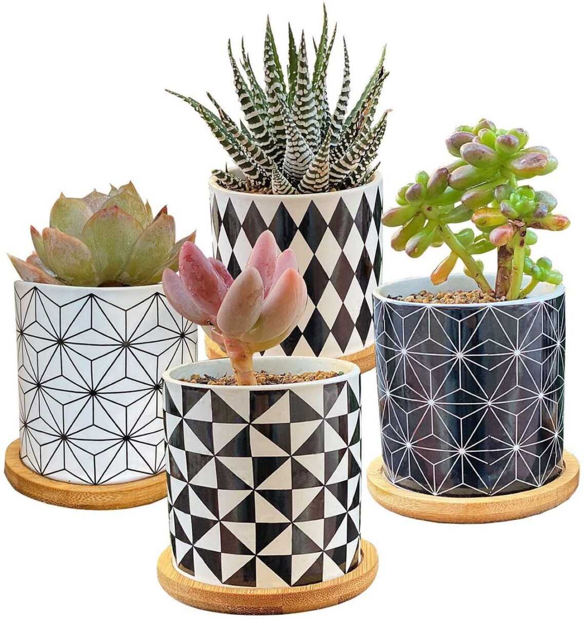 Cute Planter Mini Plant Pot with Drainage set of 4 Etsy