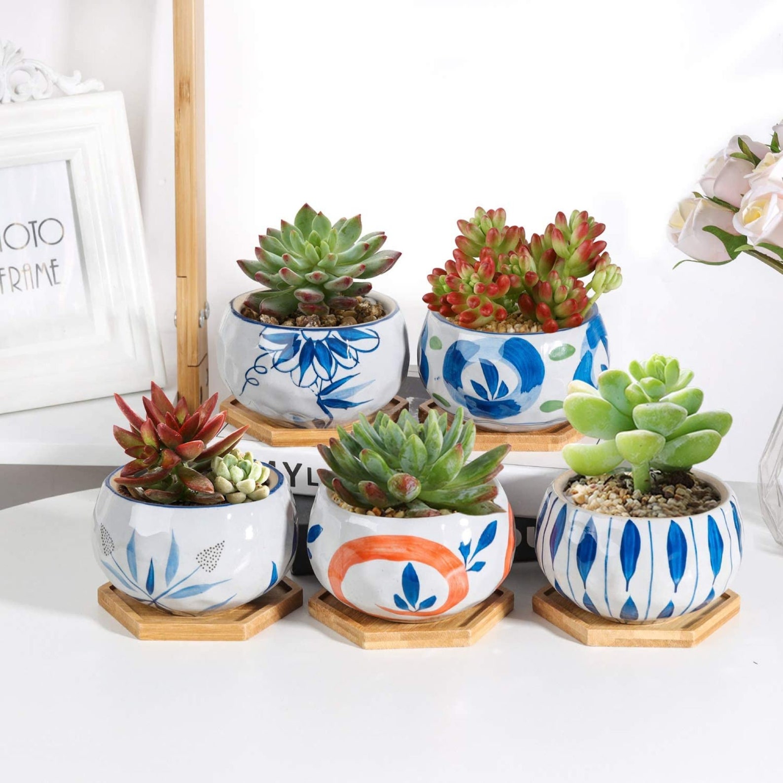 Small Plant Pot with Drainage Cute Planter Set of 5 Etsy