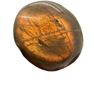 Large Orange & Pink Sunset Incredible Labradorite Flash Palmstone Crystal Mineral Specimen Gemstone HANDMADE Stone