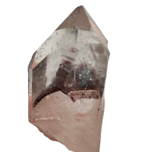 A Double Terminated Dark Red Phantom Quartz in Gemstone Mineral Specimen Crystal Gemstone