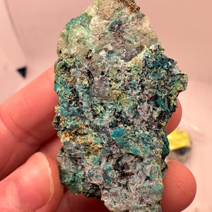 Chrysocolla on Tennorite  from La Tentadora Mine, Peru Crystal Mineral Specimen
