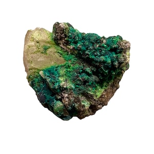 Chrysocolla on Quartz from La Tentadora Mine, Peru Crystal Mineral Specimen