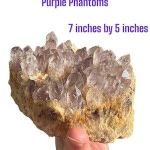HUGE 5 Pound Purple Phantom Quartz Cluster Mineral Specimen Crystal Gemstone from Zambia FREE SHIPPING