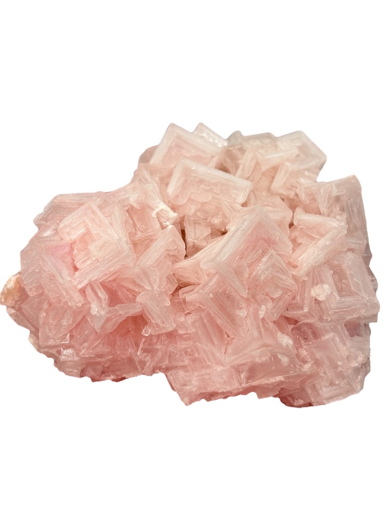 Translucent Halite A Large Gorgeous Halite on Trona Pink Chalky Salt Mineral Specimen ...