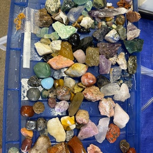 10 Pounds of Rocks!! rock lovers MINING BUCKET with Sand, Rocks, Tumbles and Polished and Raw Crystals! Gemstones & Mineral Specimens! Kids