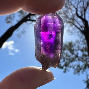 Raw Deep Purple Phantom Amethyst Crystal  from Goboboseb Mountains Mineral Specimens Gemstone with Mobile ENHYDRO