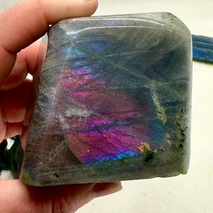 Pink & Blue Cotton Candy Labradorite Freeform  Crystal Mineral Specimen Gemstone HANDMADE