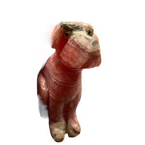 Sculpture en cristal de chien rhodochrosite d’Argentine spécimen poli minéral