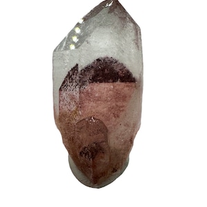 A Gorgeous Red Hematite Phantom Quartz in Gemstone Mineral Specimen Crystal CLUSTER with a Sidecar Crystal