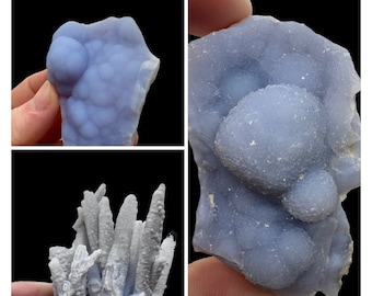 USTED ELIGE Blue Chalcedony Bubble Stalactite Crystal Mineral Specimen
