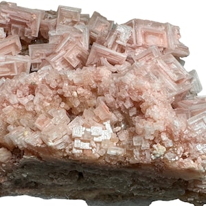 Translucent Halite A Large Gorgeous Halite on Trona Pink Chalky Salt Mineral Specimen ...