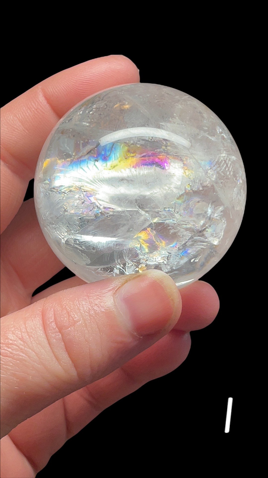レインボーアステリズム クリアクォーツ球 結晶 鉱物標本 コロンビア産 