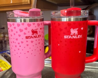 Personalized Customized  40oz Adventure STANLEY Cup Rose Quartz Light PinkTarget  Thirst Quencher Flowstate h2.0 Brand New Free Shipping Usa