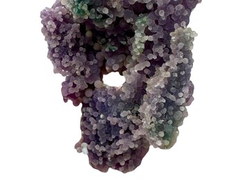 A+ Green & Purple Grape Agate Amethyst  with a HOLE CAVE Chalcedony Mineral Gemstone Crystal Free Shipping