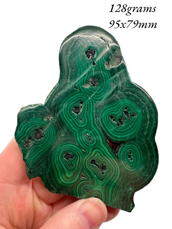 Must See 128g Green Malachite Slab From the Congo! Small  - Malachite slab Congo main image 0