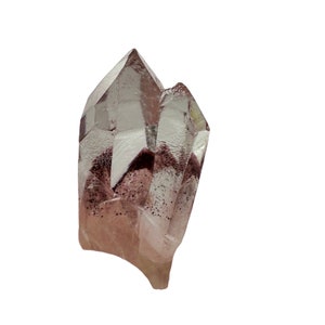 A Red Hematite Phantom Quartz in Gemstone Mineral Specimen Crystal CLUSTER with Large Sidecar Crystal