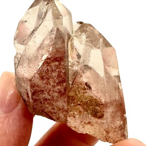 A Gorgeous terminated Dark Red  & PINK  Phantom Quartz in Gemstone Mineral Specimen Crystal