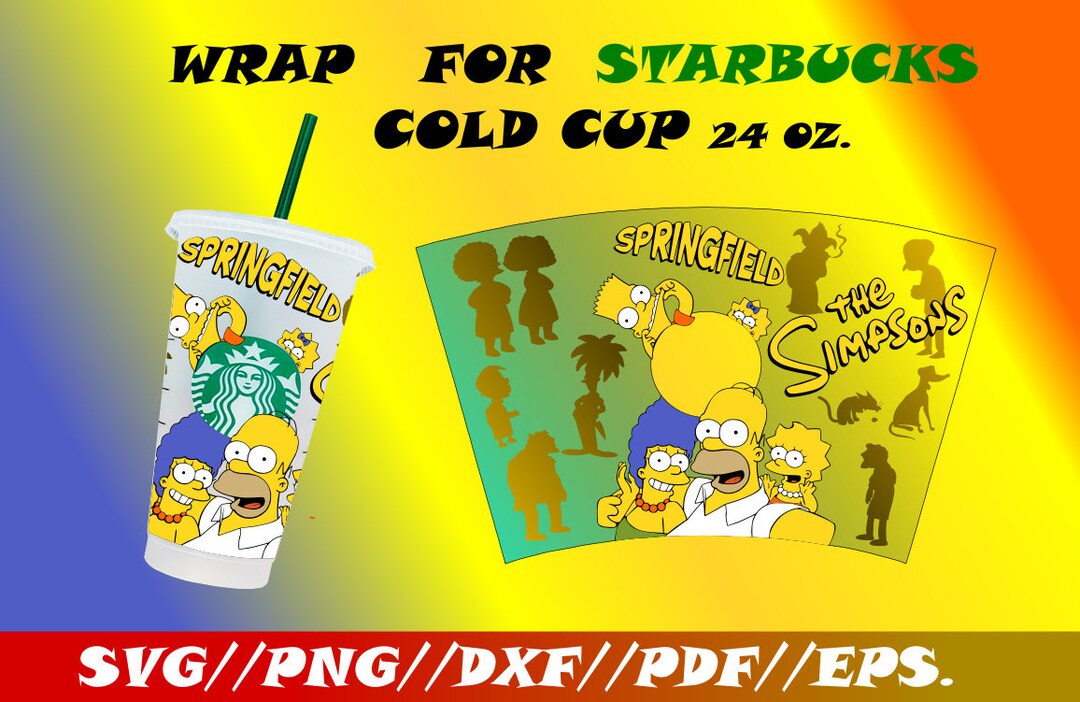 The Simpsons Full Wrap Svg Full Wrap for Starbucks Venti Cold Etsy