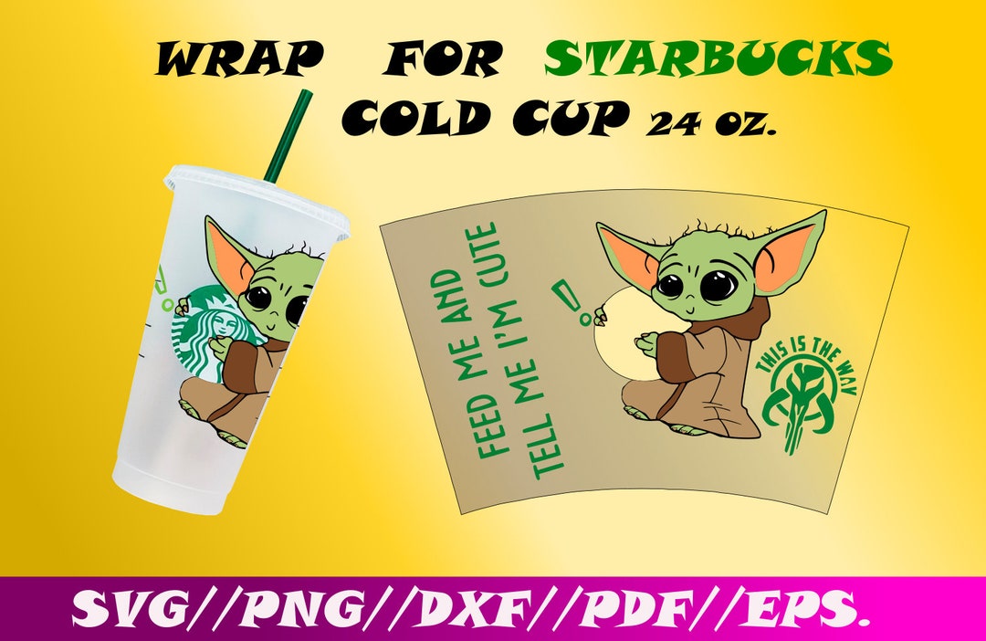 Baby Joda Full Wrap Svg, Full Wrap for Starbucks Venti Cold Cup Svg ...