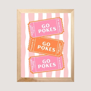 Go Pokes Stillwater Oklahoma Wall Art - 18x24 Digital Download | Boone Pickens Stadium Ticket Print | Oklahoma State University Decor