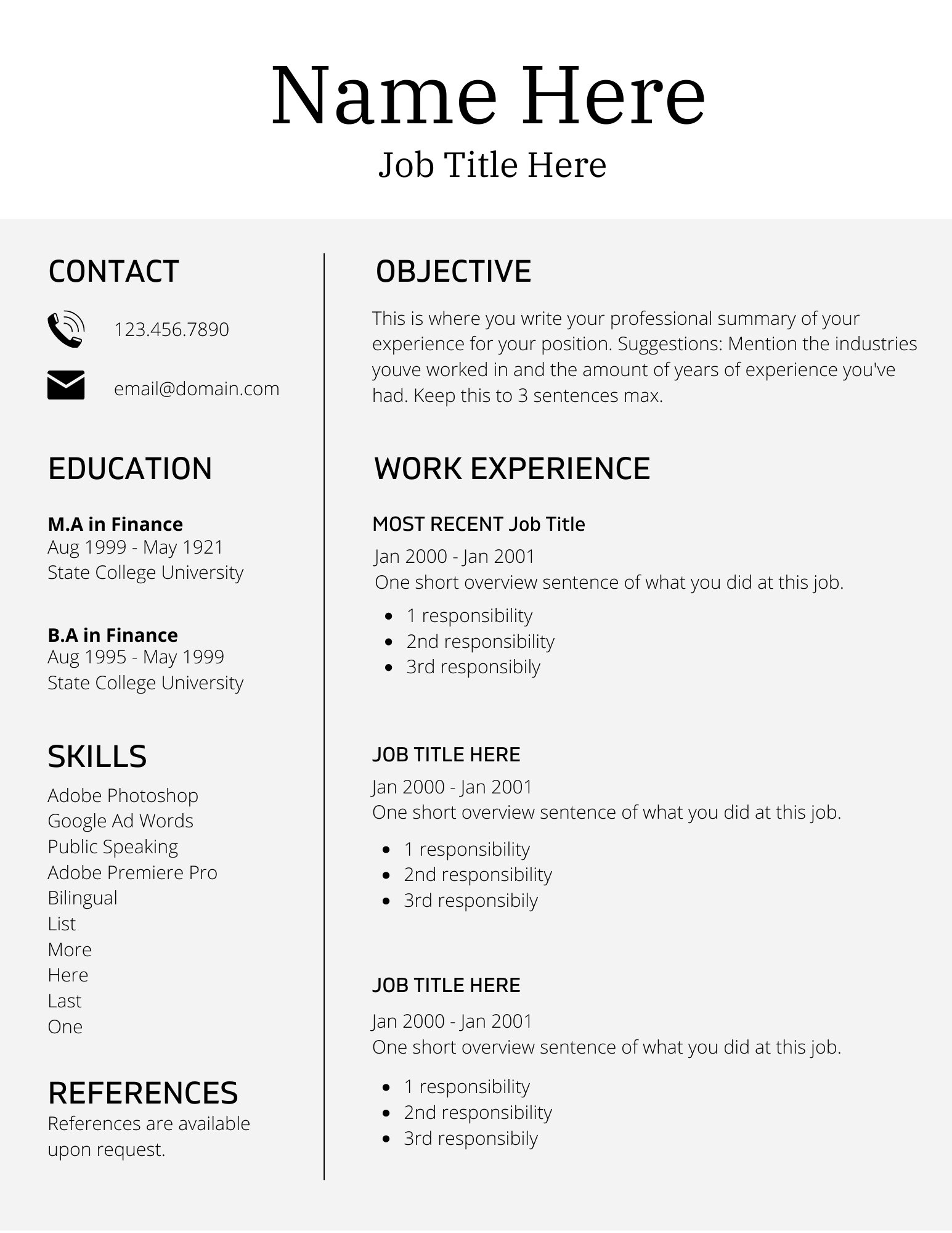 best format of resume for interview