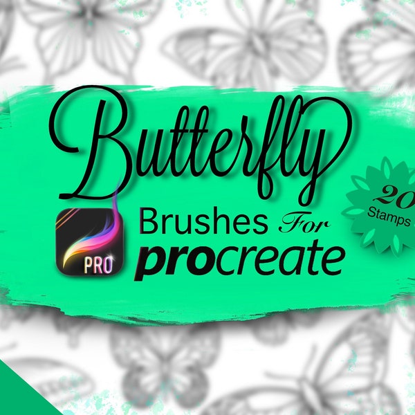 Procreate Brushes - Butterfly Stamps - Butterfly Stamps Set Two