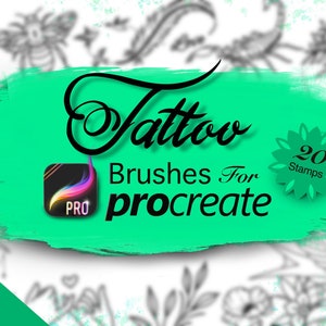 Procreate Brushes - Tattoo Stamps - Tattoo Quick Designs Set Two