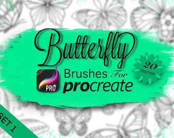 Procreate Brushes - Butterfly Stamps - Butterfly Set One