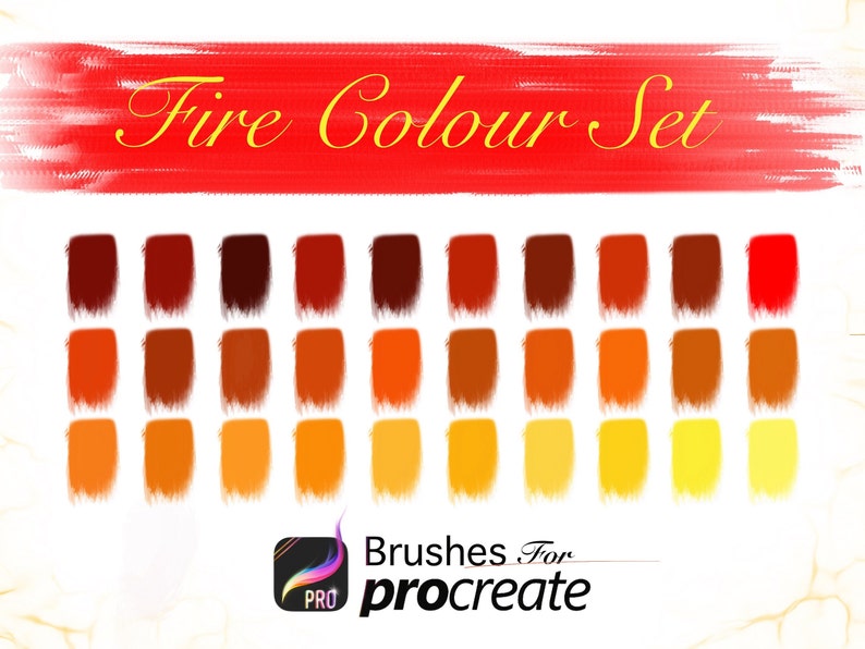 Fire Colour Set Procreate Colour Palettes Etsy