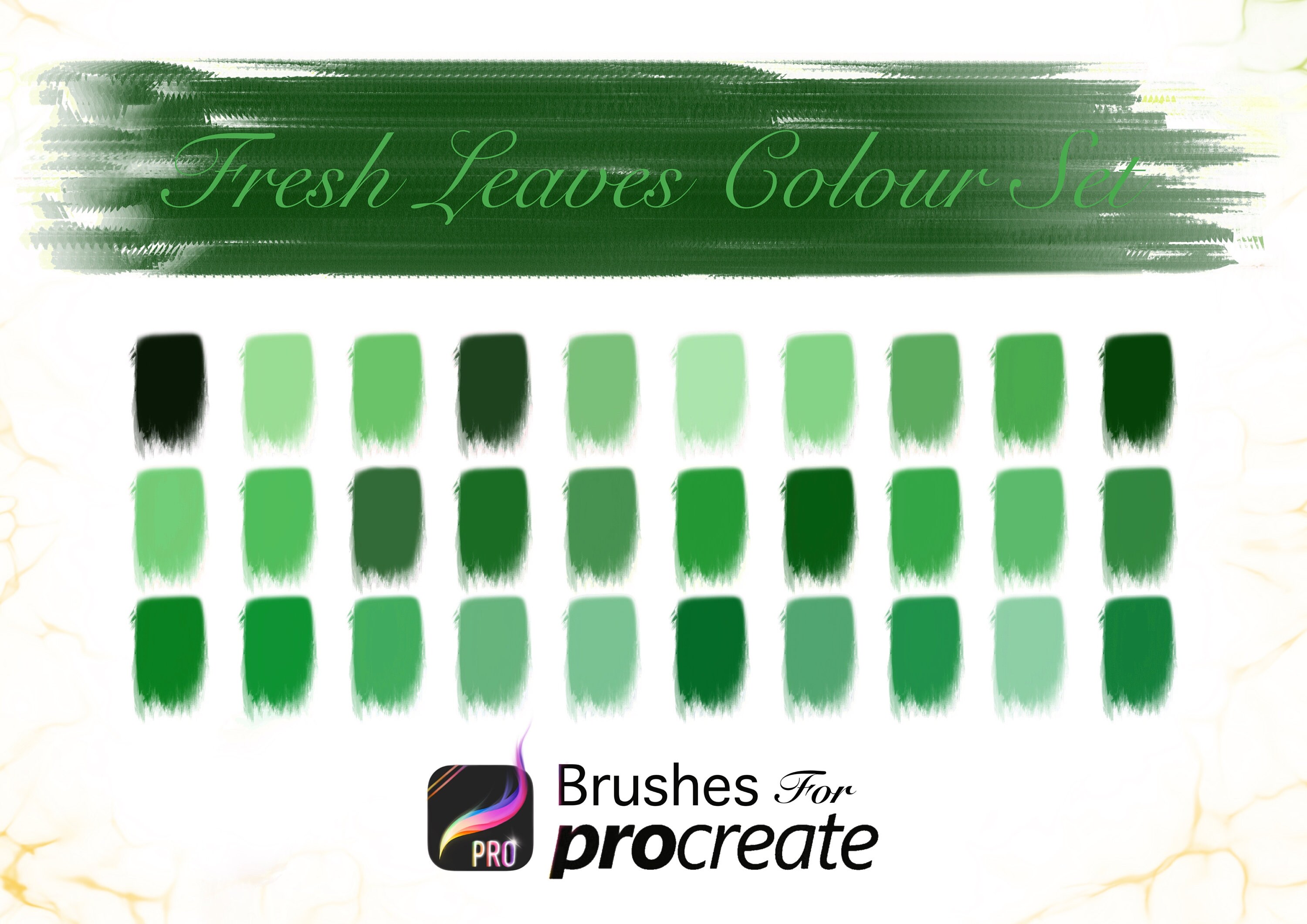Leaves Palette - Fresh Leaves Colour Set - Procreate Colour Palettes