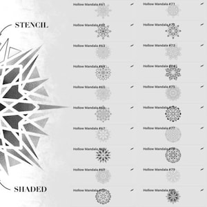 Dotwork Tattoo Stamps for Procreate Dot Tattoos and Mandala Stencils for Procreate 50 Tattoo Stencils and 50 Shaded/Dotted Designs image 8