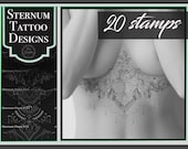 Sternum Tattoo Stamps: 20 Procreate Stencils