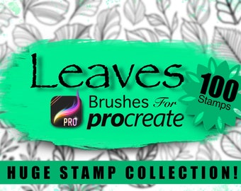 Leaf Stamps for Procreate - Procreate Brushes Leaves Collection! 100 Leaf Stamps + 10 Colour Palettes