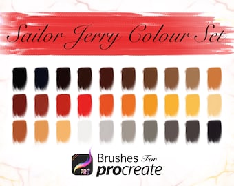 Ensemble de couleurs Sailor Jerry - Palettes de couleurs Procreate