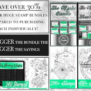 Dotwork Tattoo Stamps for Procreate Dot Tattoos and Mandala Stencils for Procreate 50 Tattoo Stencils and 50 Shaded/Dotted Designs image 6