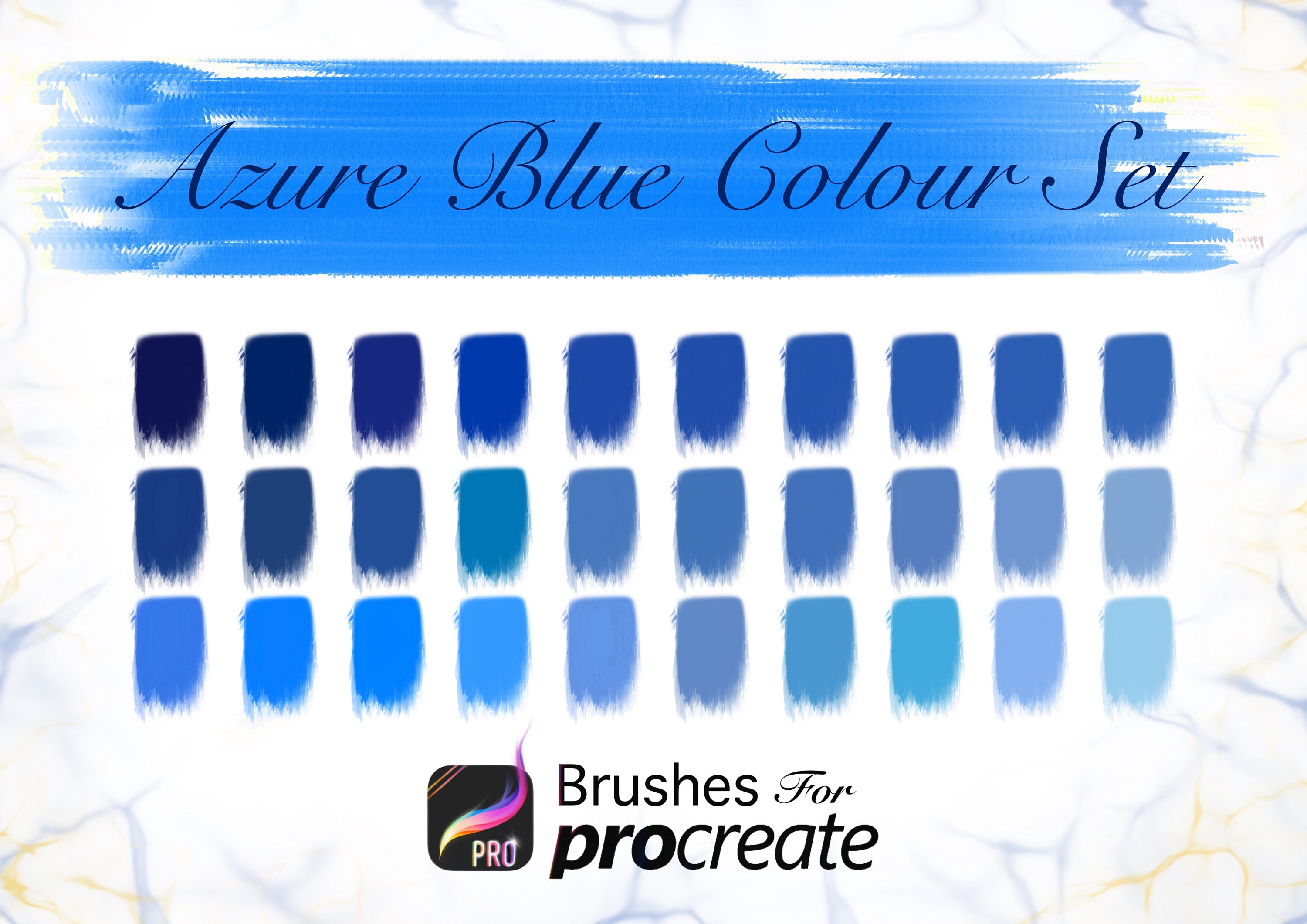 Azure Blue Colour Set Procreate Colour Palettes 